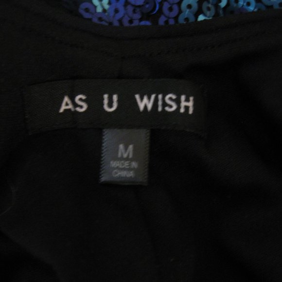 Sequin Party Dress sz S - M Aqua Blue Purple Stretch Mini - Picture 8 of 10